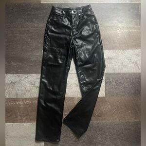 H&M Black Faux Leather Pants